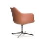 Artemia Swivel Armchair Faux Leather Brown 9