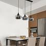 Pendant light Oli 3-light iron smoked glass black 2