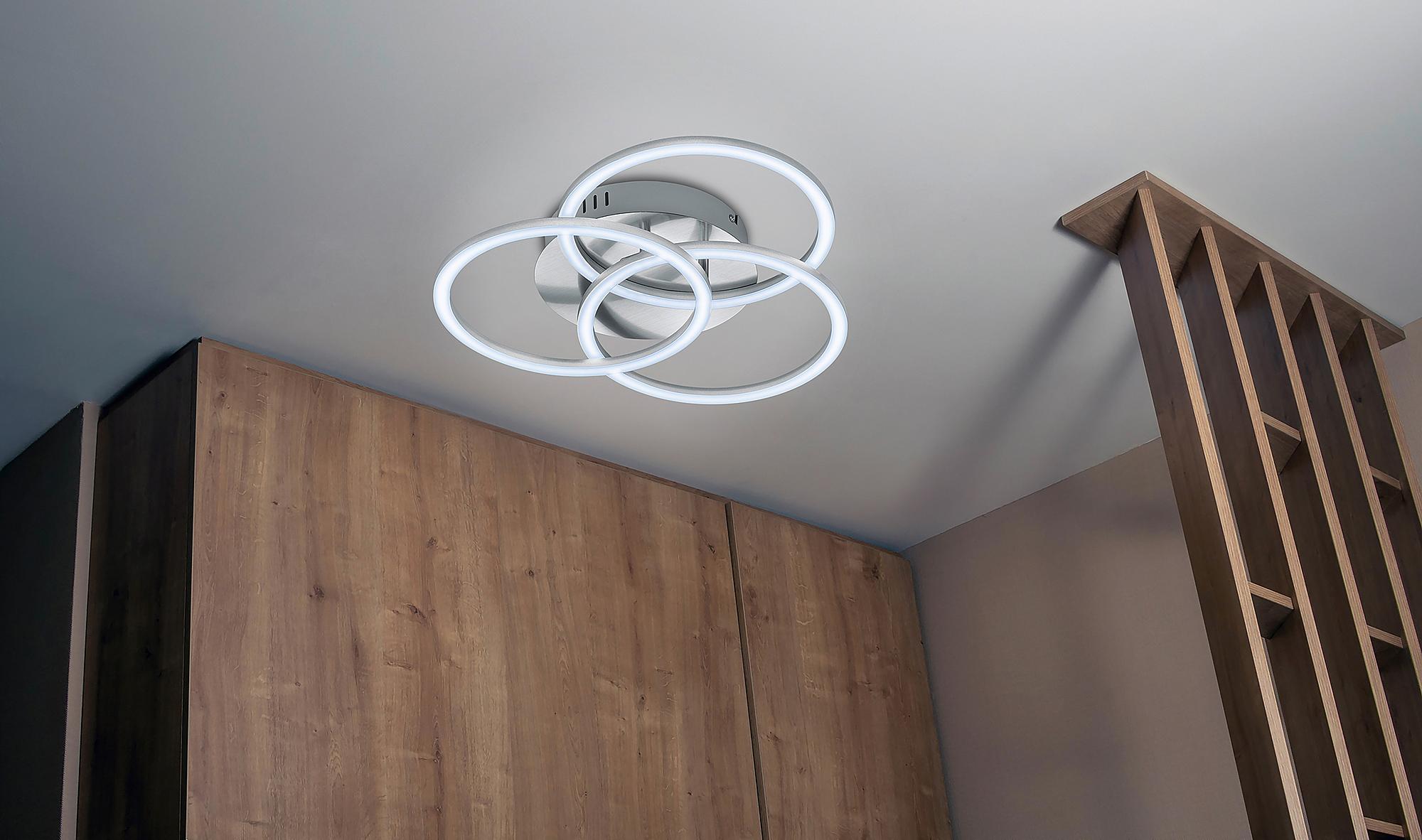 1-Flammig Circle LED-Deckenleuchte Eisen Silber 2