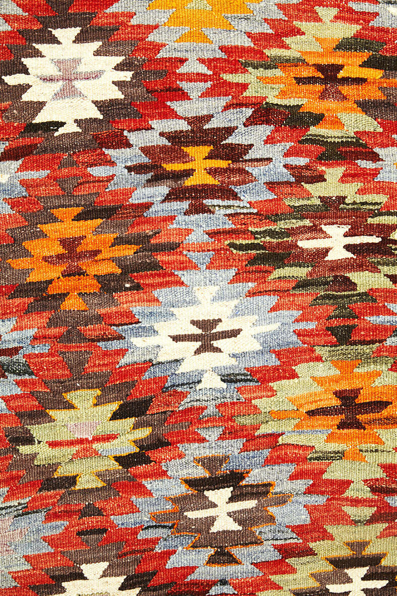 Vintage Anatolian Kilim Handgewebt Wolle 1970er Jahre 1