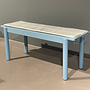 Linear Steel Bench Outdoorbank Stahl Pale Blue 1