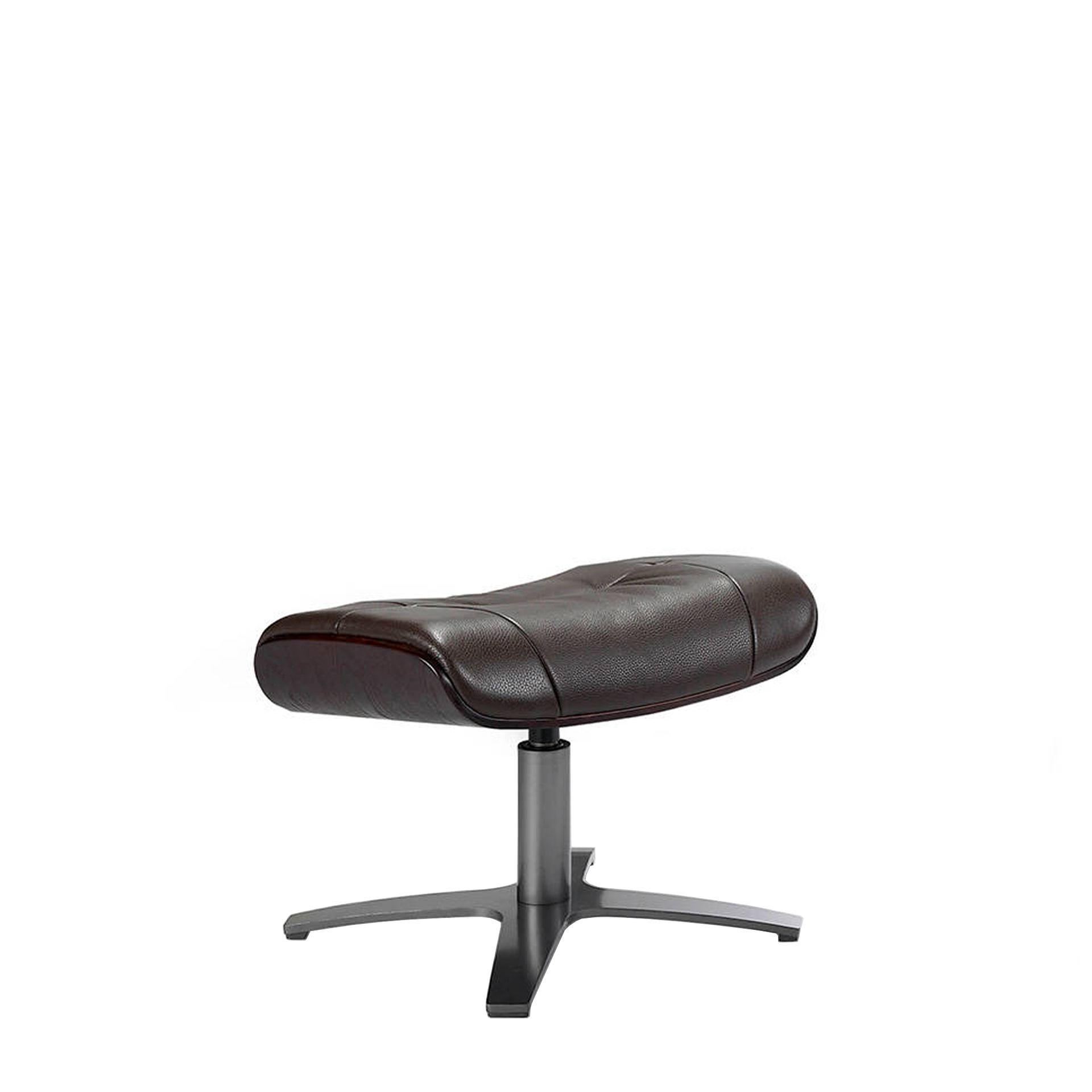 Fußhocker Leder Schokoladenbraun 4