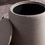 Pouf mit integriertem Stauraum Grau Ø 44cm 3