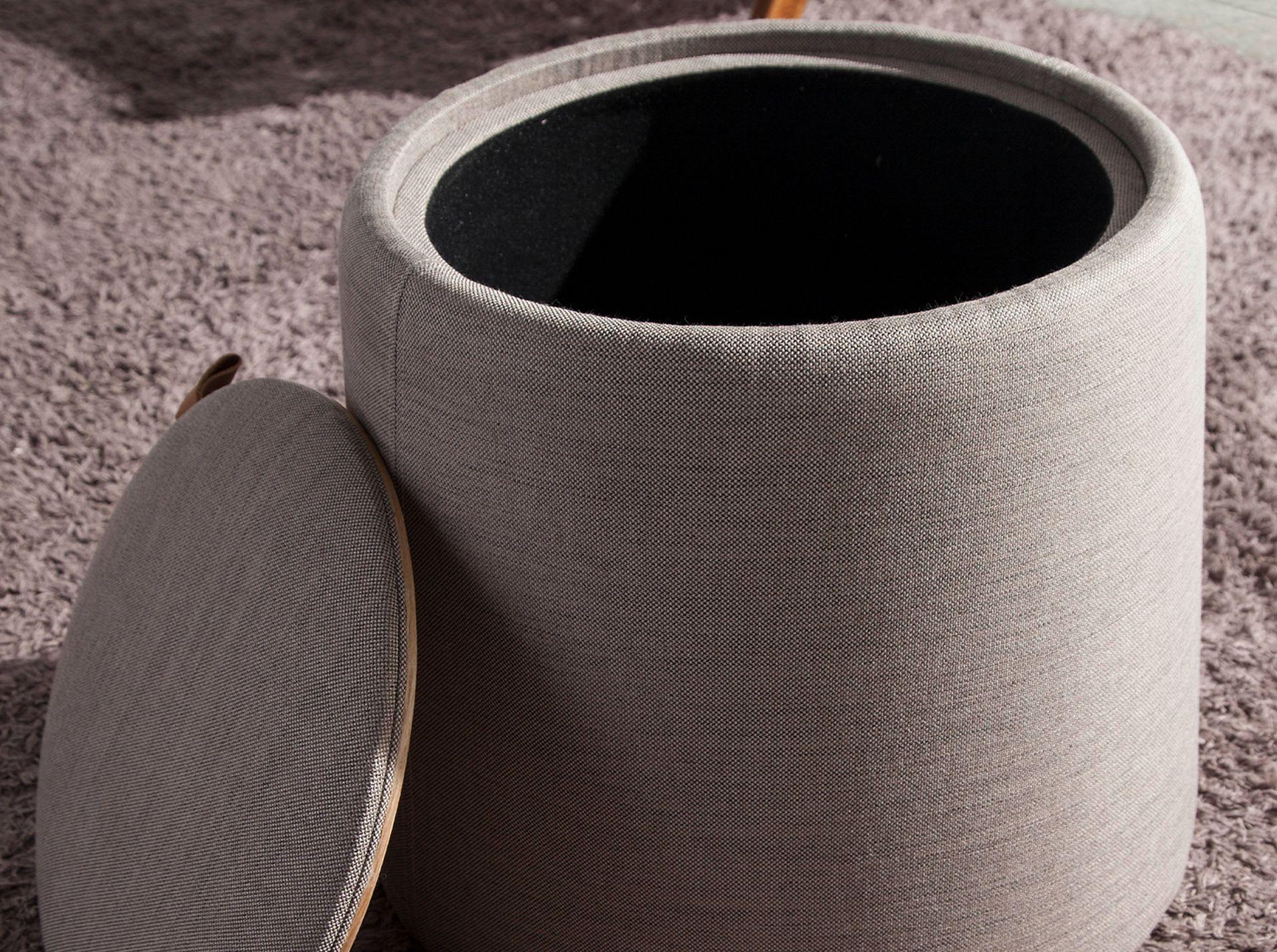 Pouf mit integriertem Stauraum Grau Ø 44cm 3