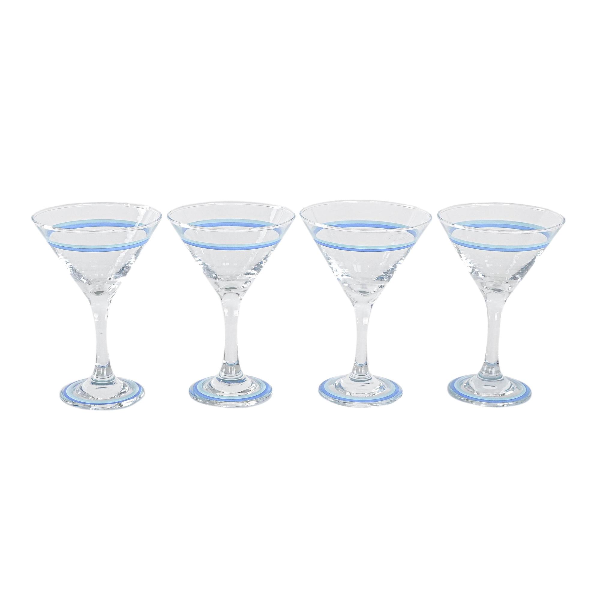 4x Martini Glasses Blue 0