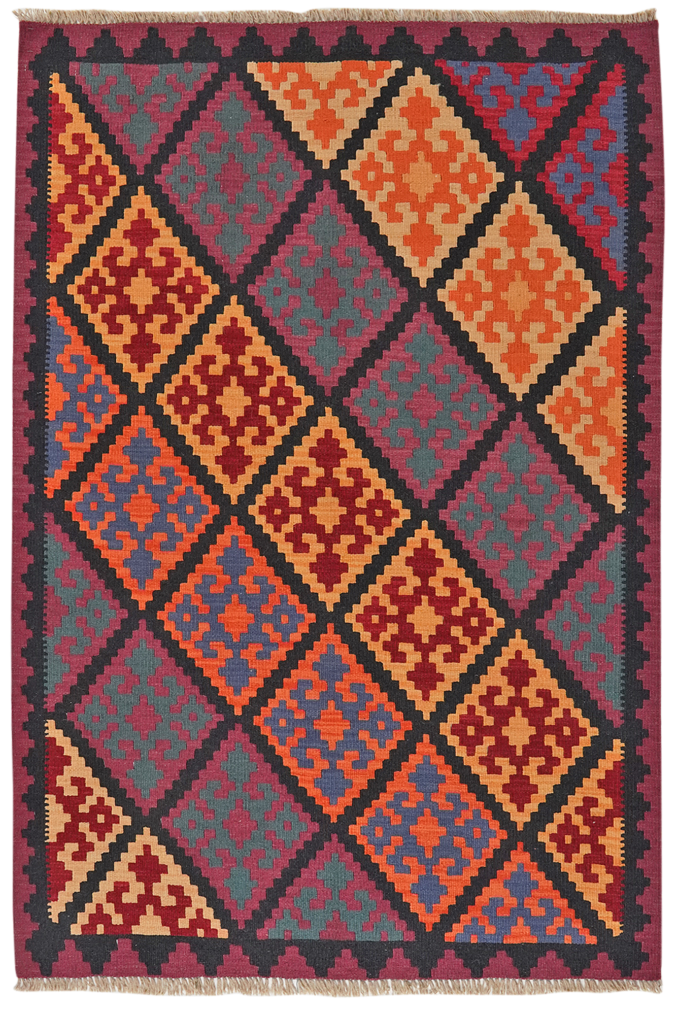 Kilim Gashgai Teppich Mehrfarbig 0
