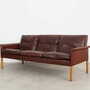 Sofa Leather Brown 1960s 2