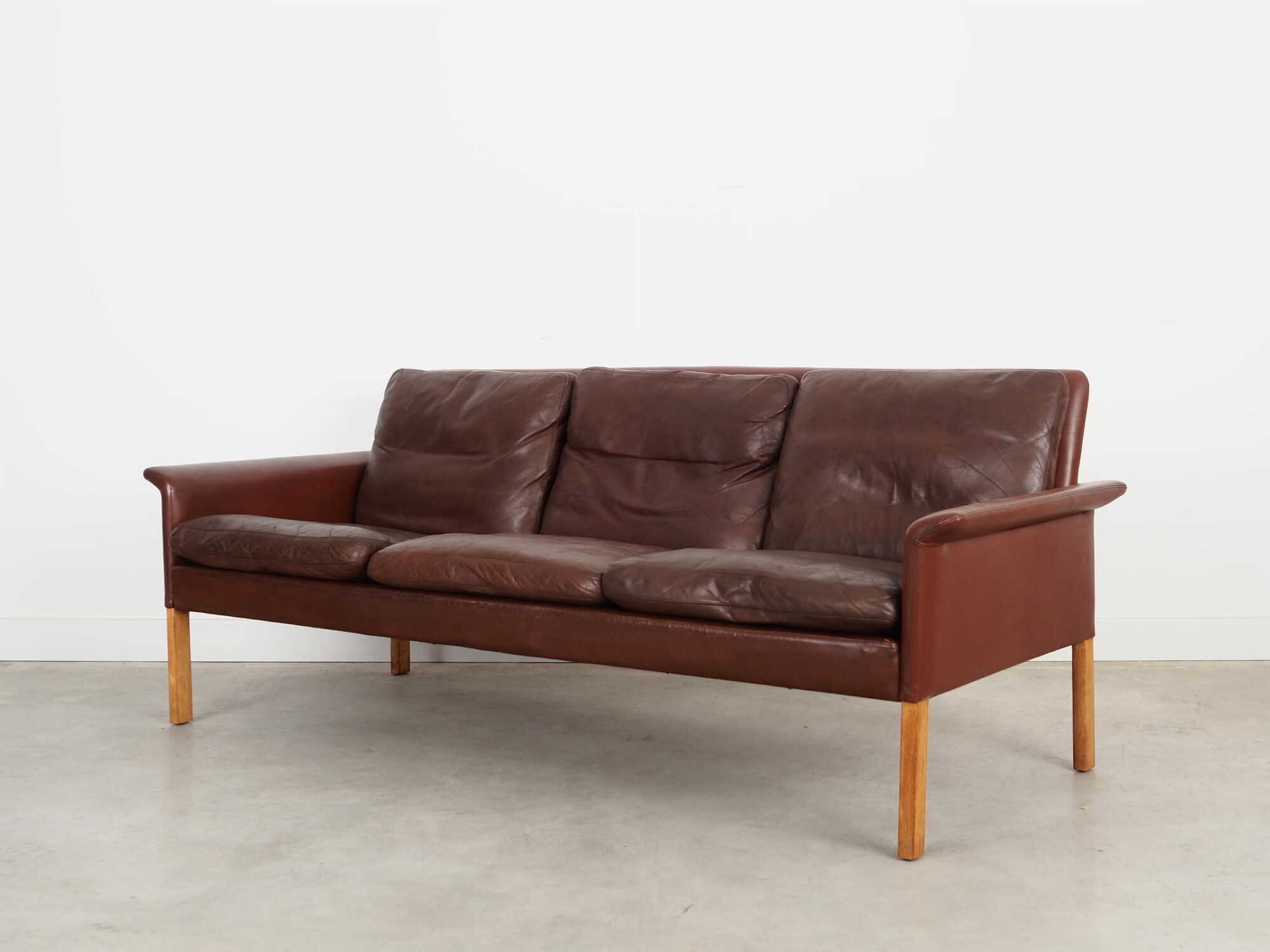 Sofa Leder Braun 1960er Jahre 2