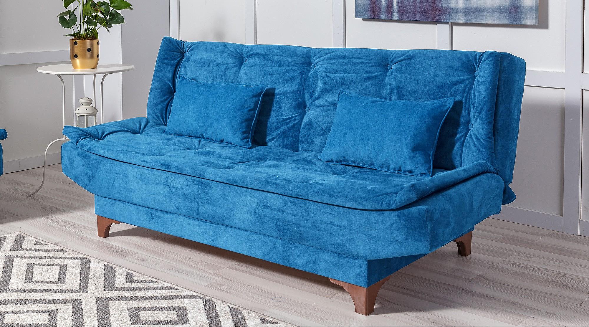 Kelebek Schlafsofa Set Holz Dunkelblau 2