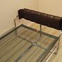 Vintage Bed Metal Frame Natural Leather Brown 1980s 7