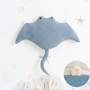 2x Mini Oktopus & Mantarochen Plüschtier Baumwolle Blau Weiß 1