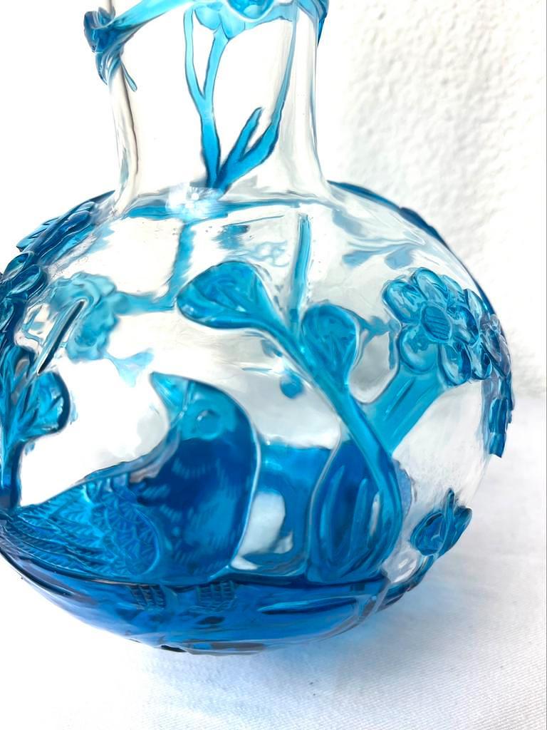 Peking Vase Glass Blue 1