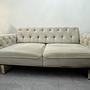 2x Sofa & Sessel Samt Beige 1