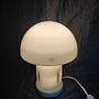 Pilz Tischlampe Glas Weiß 4