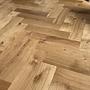 Solid oak tabletop in herringbone design 2