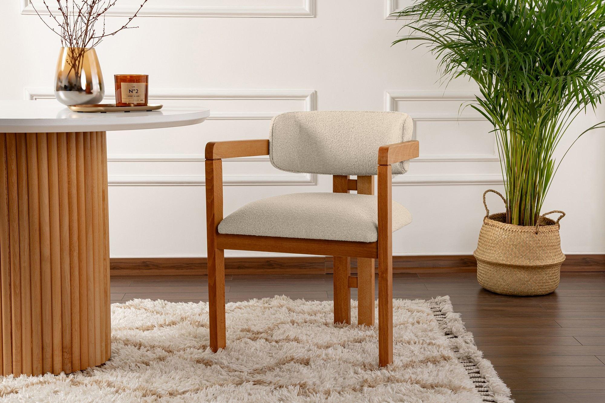Mistral Armchair Wood Veneer Cream White 1