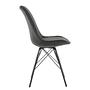 2x Bonito Upholstered Chair Structured Fabric Steel Black Grey 2