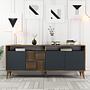 Milan Sideboard Walnussbraun Anthrazit 180cm 0