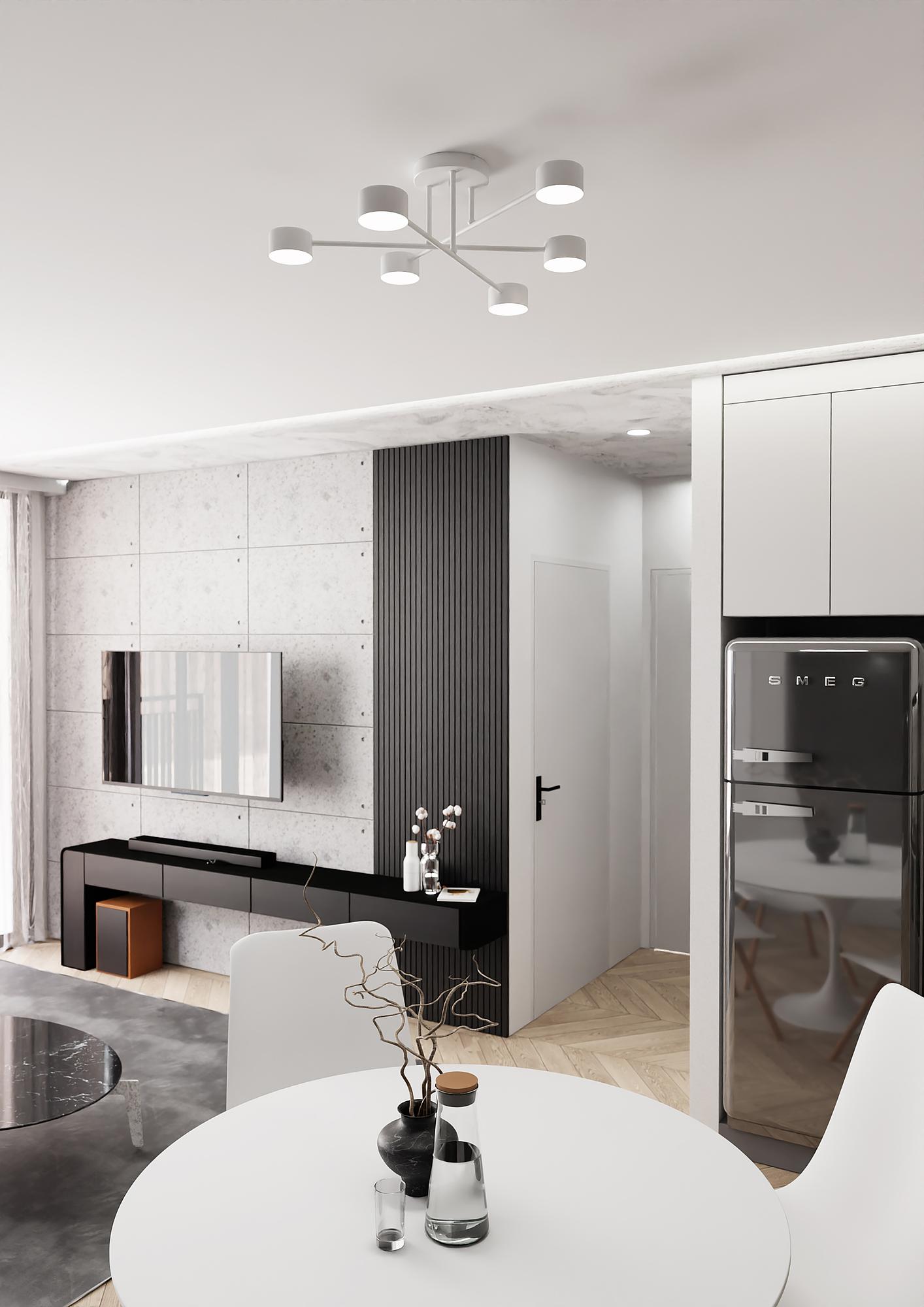 Halo Steel Ceiling Light 6-light White 4