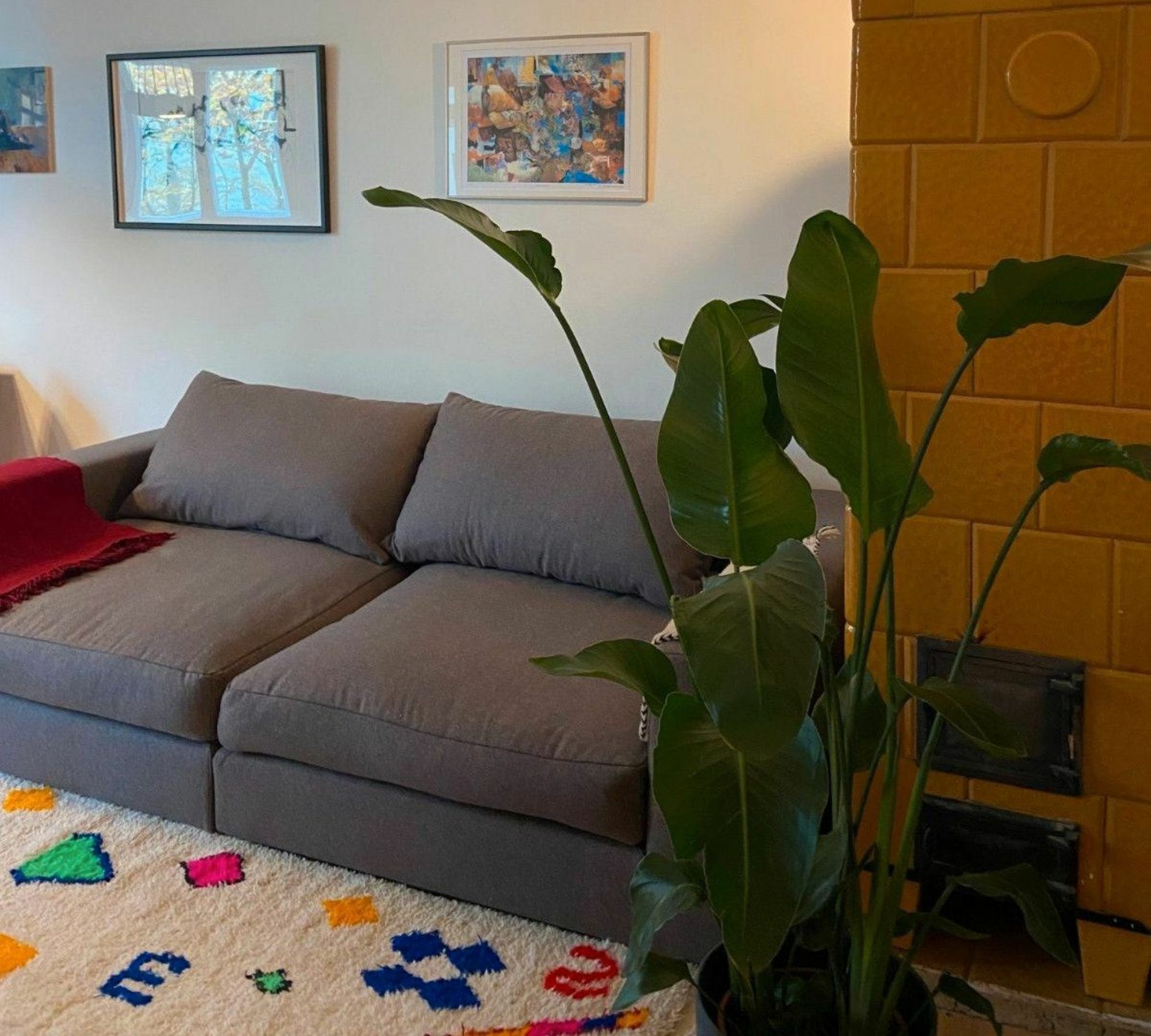 Flayr Sofa 2-Sitzer Wolle Orangepetrol 1