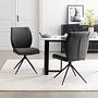 Upholstered chair Ustuna set of 2 flatweave grey 3