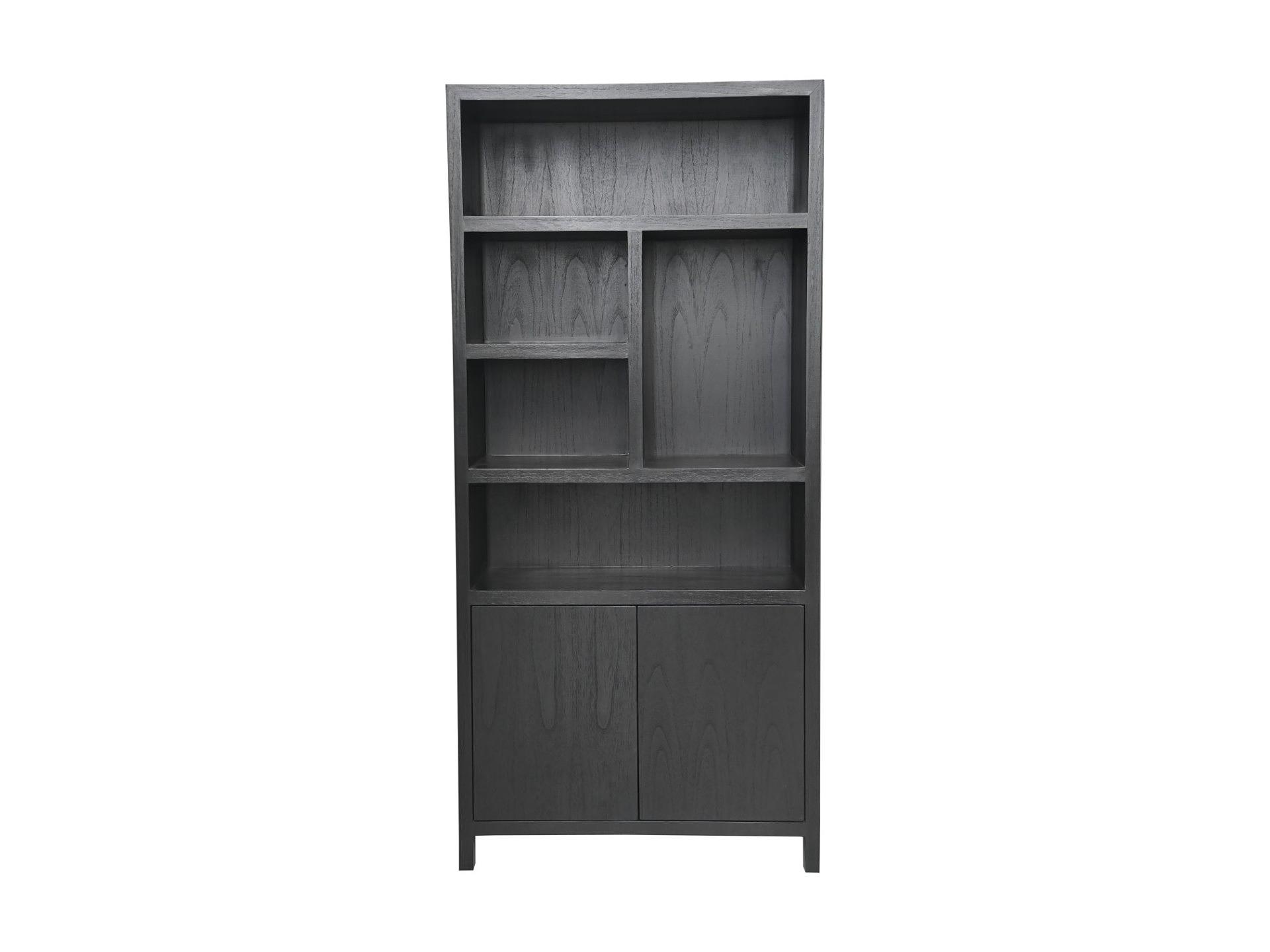Wandregal Teakholzfurnier Schwarz 0
