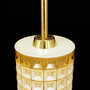 Vintage Chandelier Glass Gold White 1970s 4