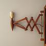 Scissor Wandleuchte Teakholz 1970er Jahre 3