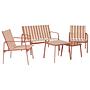 Outdoor Lounge Group Vinoa Set of 5 Steel Red White 4