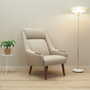 Vintage Sessel Teakholz Textil Beige 1960er Jahre 3