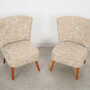 2x Vintage Armchairs Beech wood Textile Beige 1970s 2