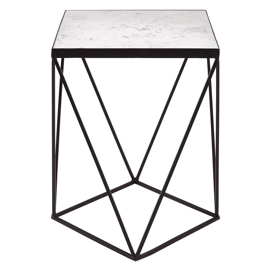 Shalimar Square Black Finish Base Side Table 0