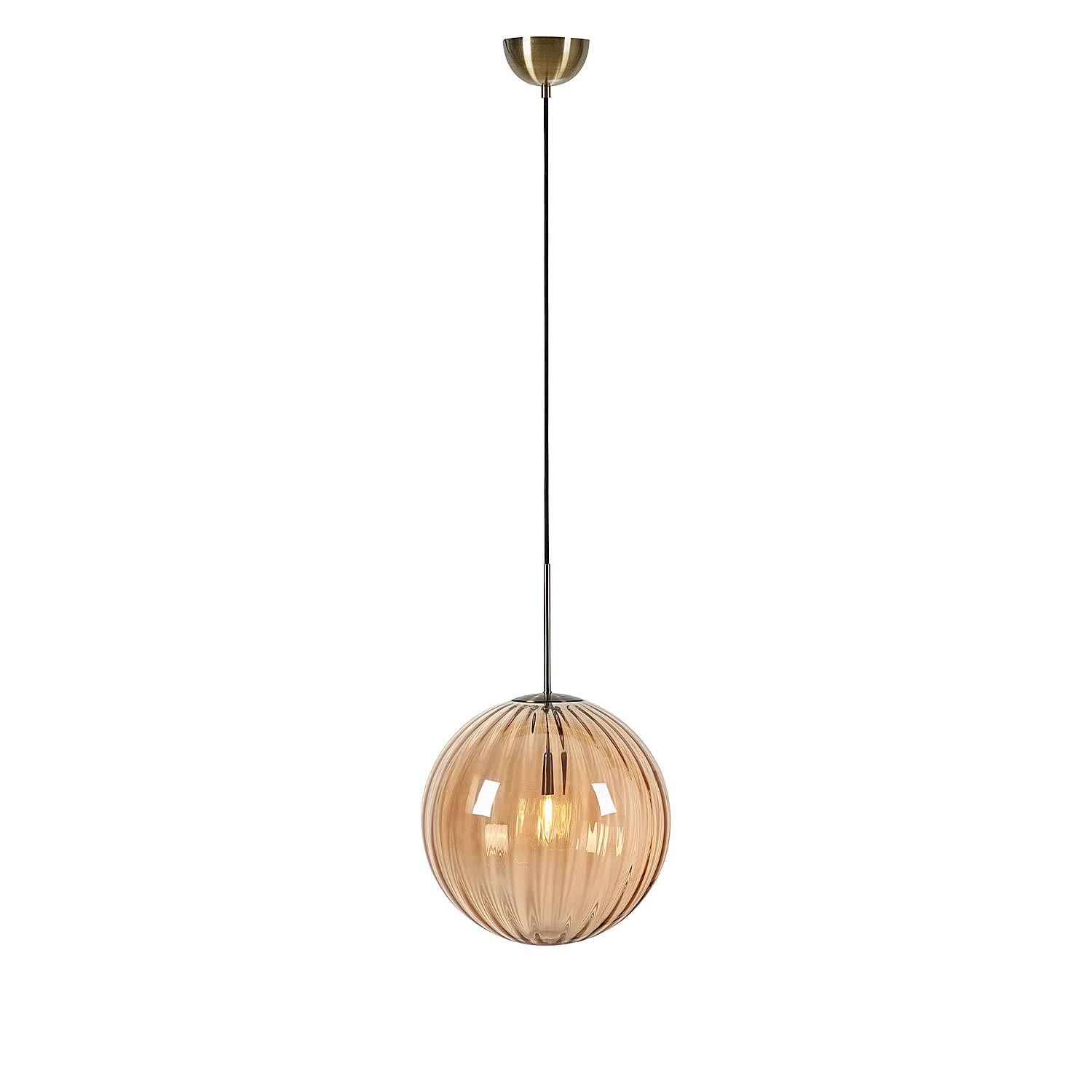 Pendelleuchte Fengari Eisen Farbglas Messing 1