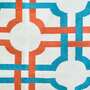 Outdoor-Kilim Teppich Blau Orange 230 x 300 cm 1