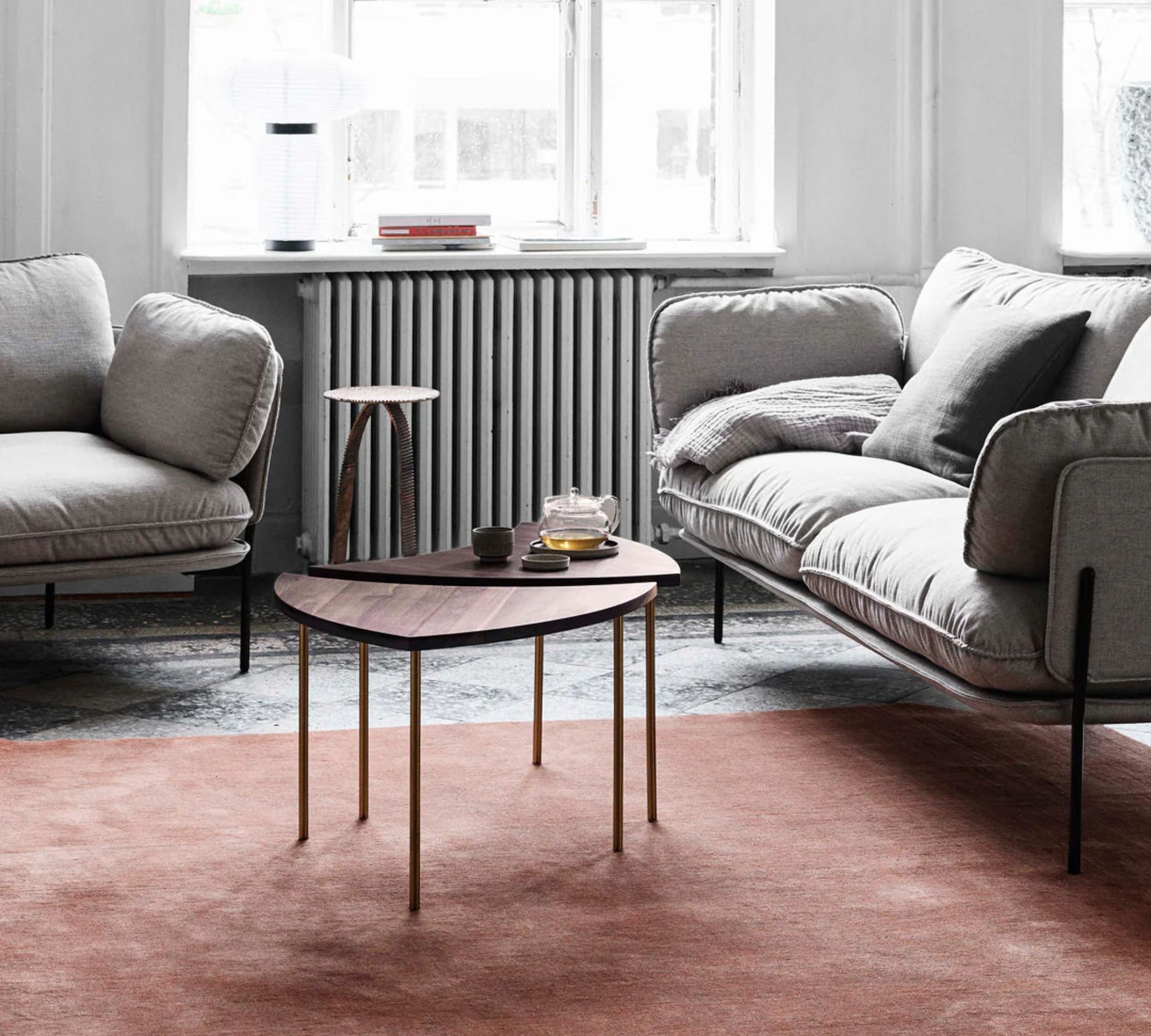 Pinwheel HM7 Side Table Wood Brass Brown 3