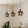 Pendant Light Oilella 3-Light Smoked Glass Brown 1