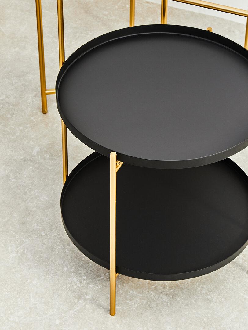 Trosa Beistelltisch Schwarz Gold 2