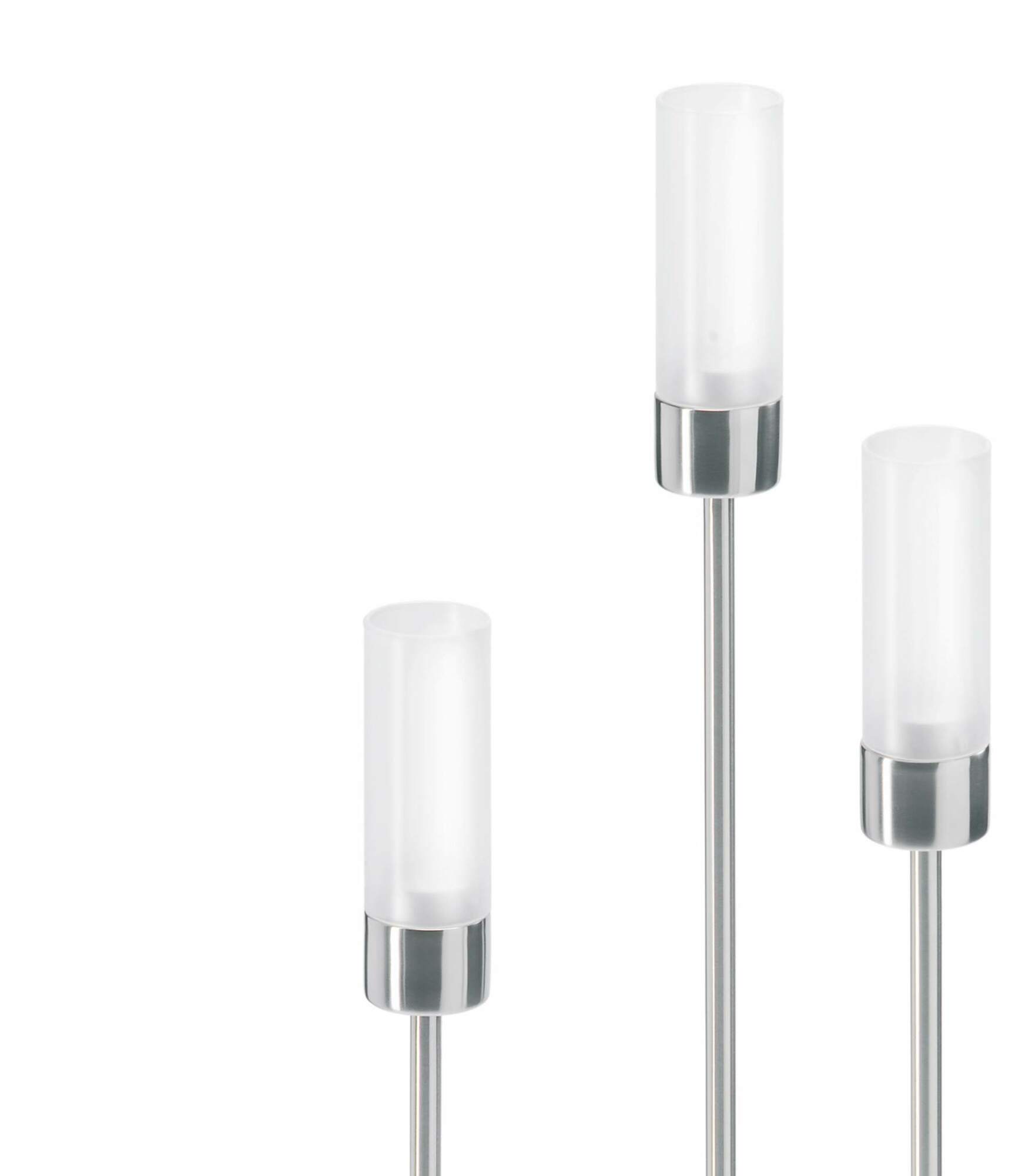 3x Windlicht Faro Edelstahl Matt Glas satiniert 1
