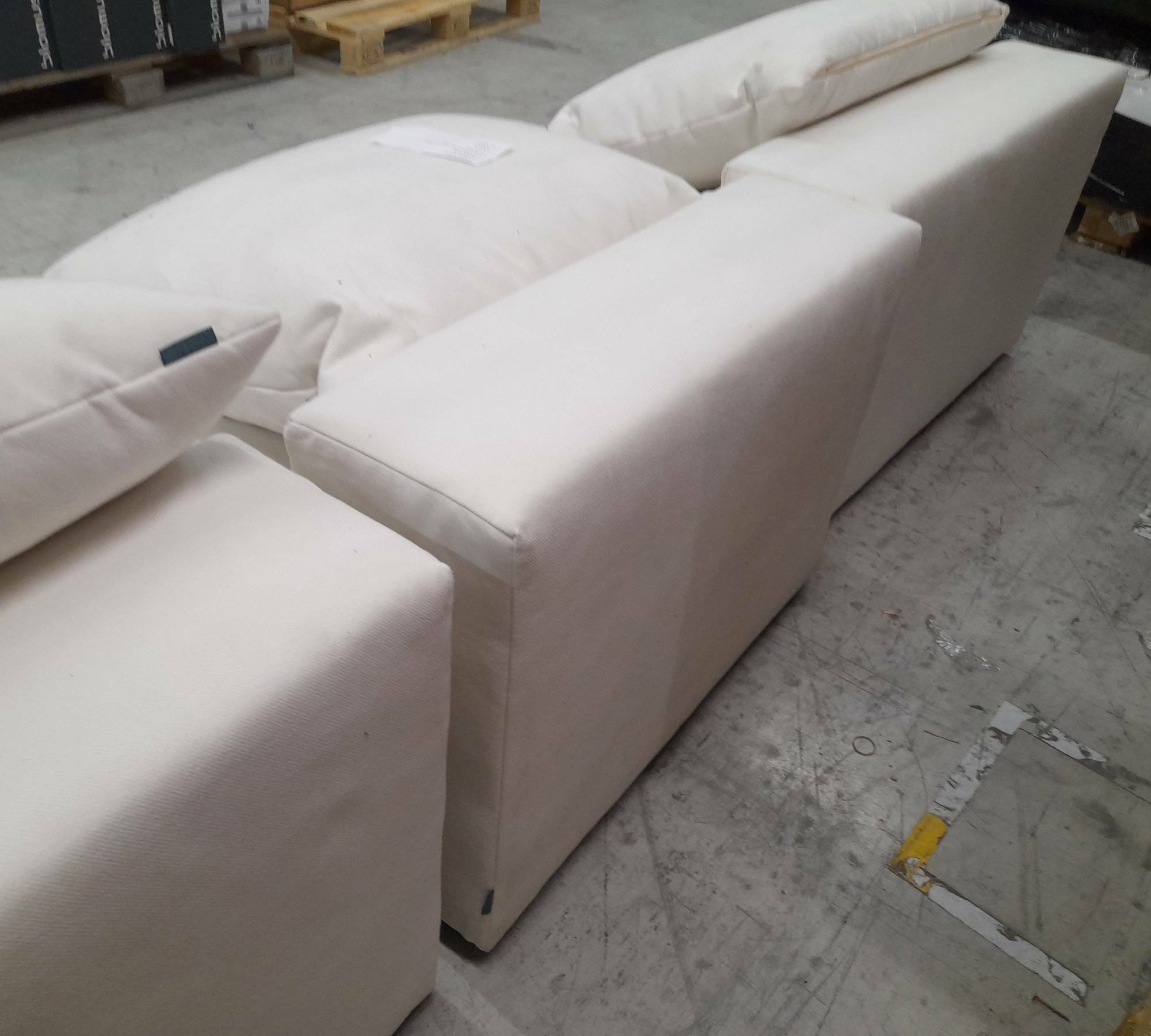 Flayr Ecksofa Webstoff Cremeweiß 5