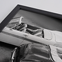 Parked Convertibles Art Print with Frame Black and White 2