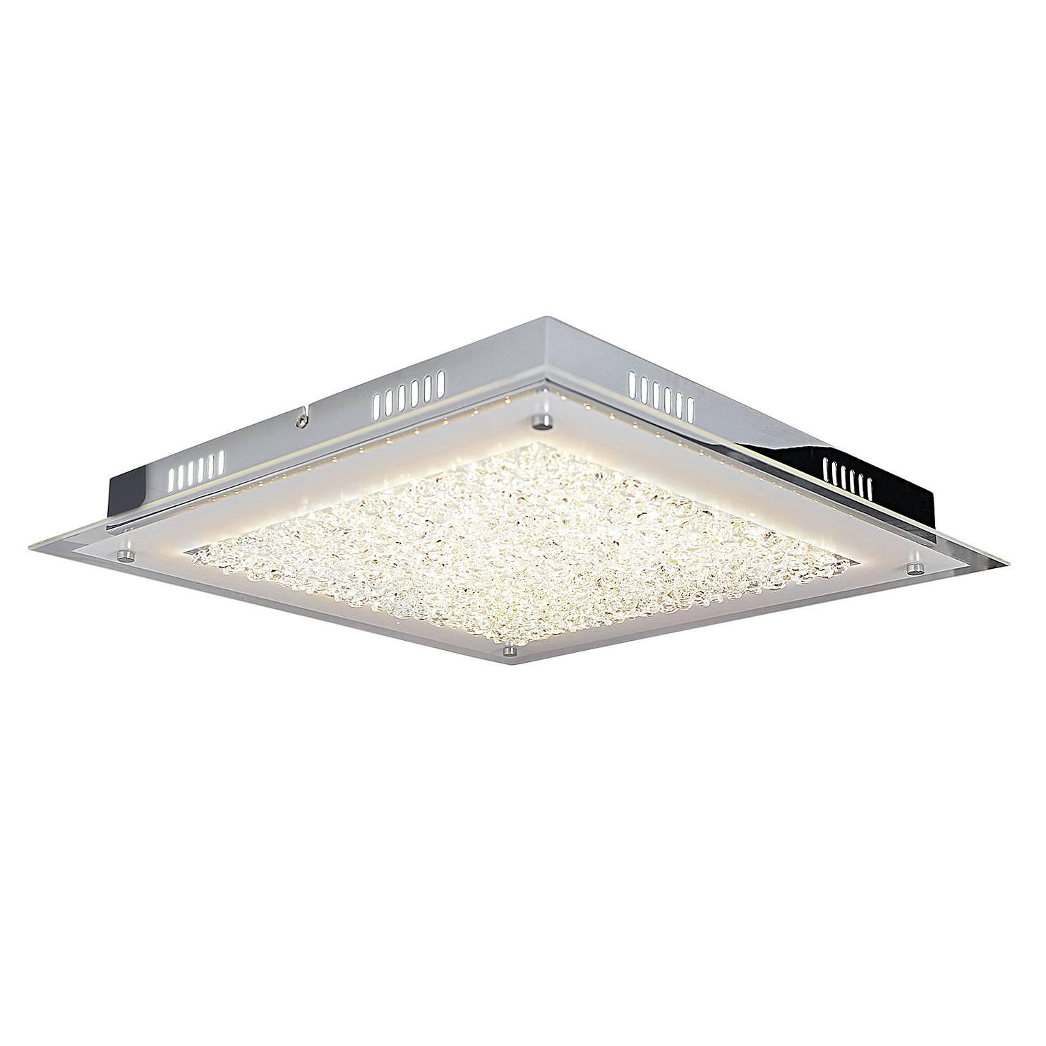 LED-Deckenleuchte Metall Glas Silber 0