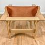 B_002 Lounge Sessel Holz Leder Braun 3