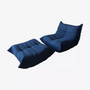 Togo Sessel und Ottoman Set Textil Marineblau 0