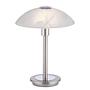 LED-Tischleuchte Enova Milchglas Silber 0