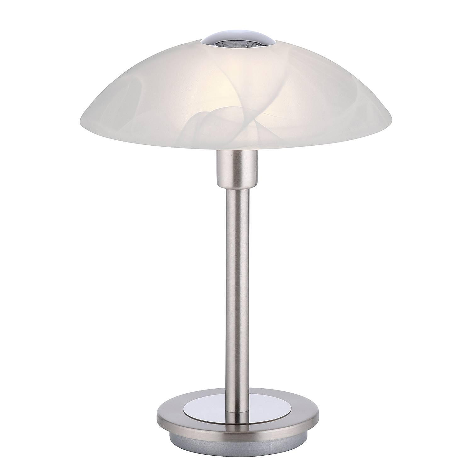 LED-Tischleuchte Enova Milchglas Silber 0
