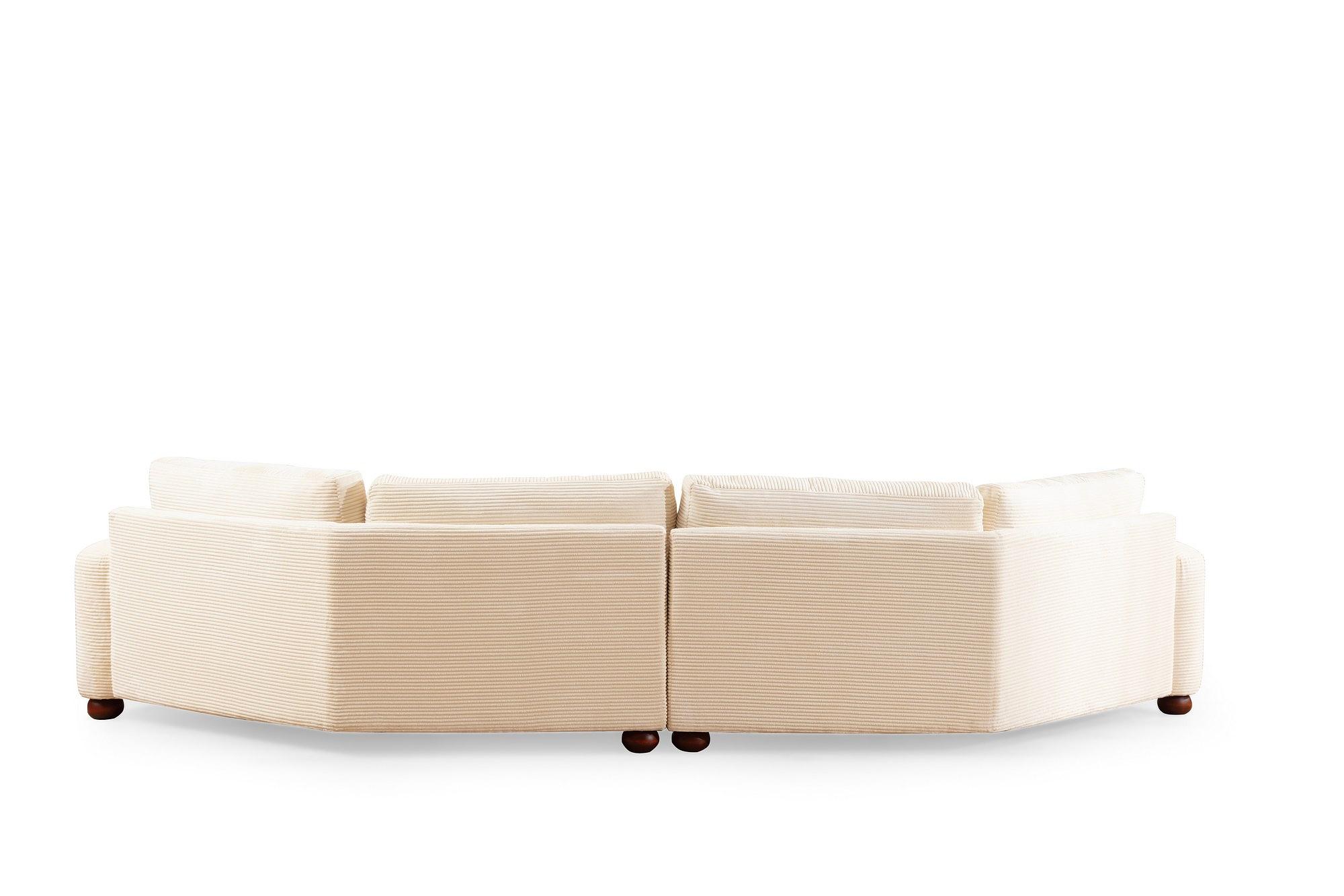 River 4-Sitzer Ecksofa Links Beige 6