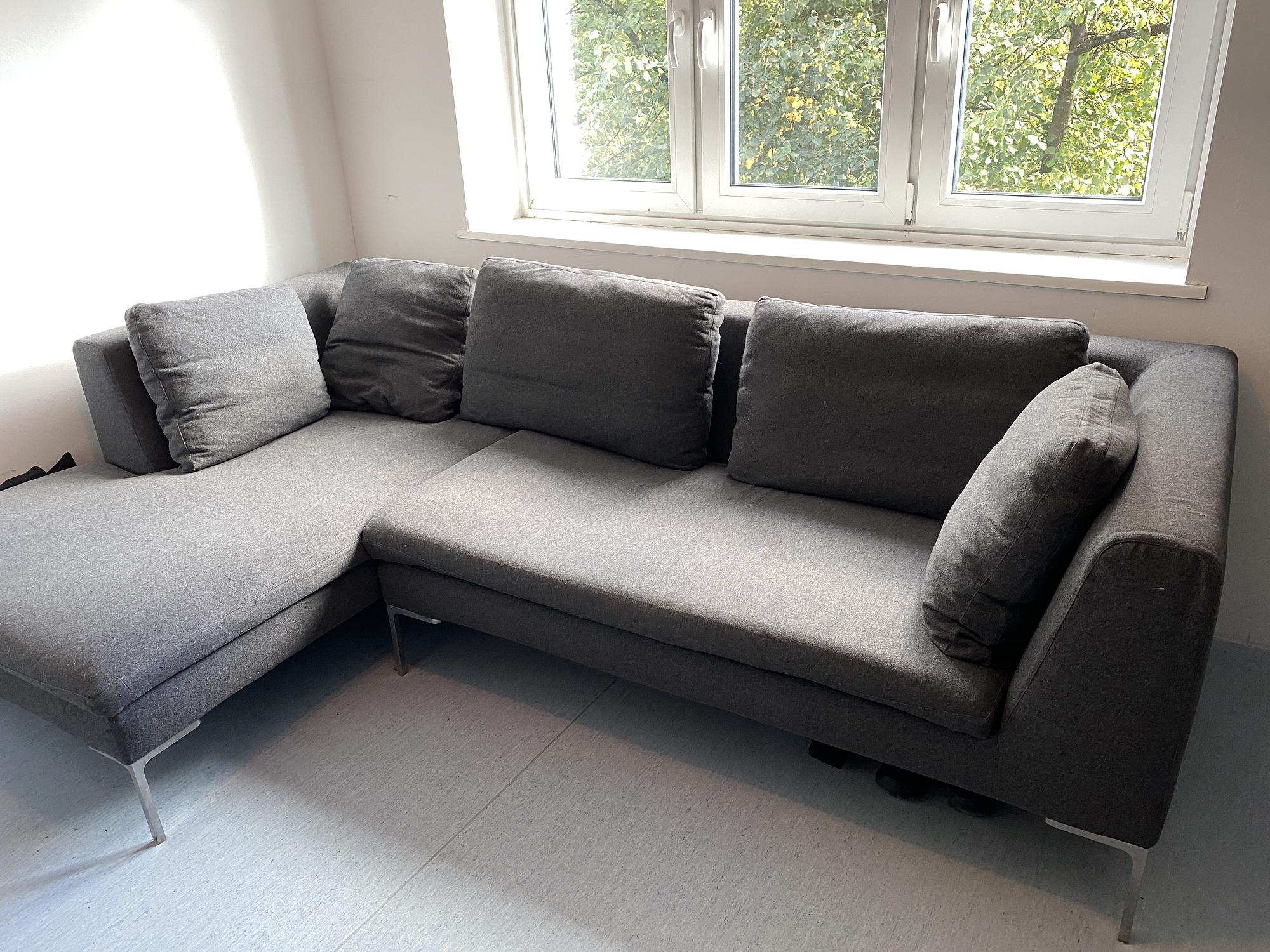 Ecksofa Grau Baumwolle von B&B Italia 0