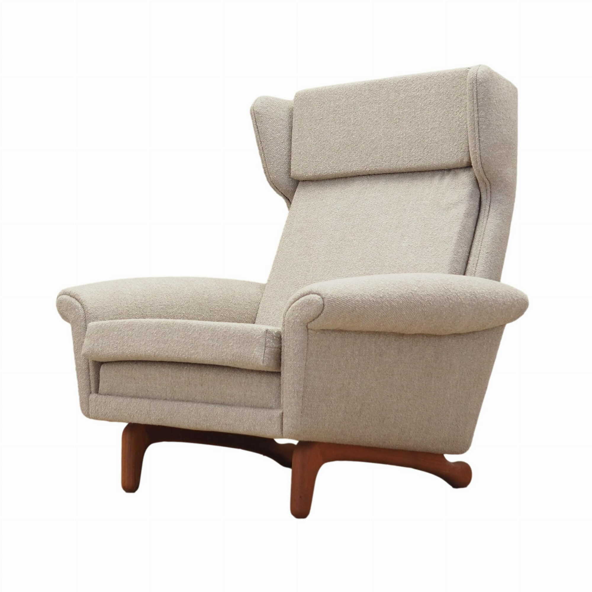 Vintage armchair Teak textile grey 1960s 0