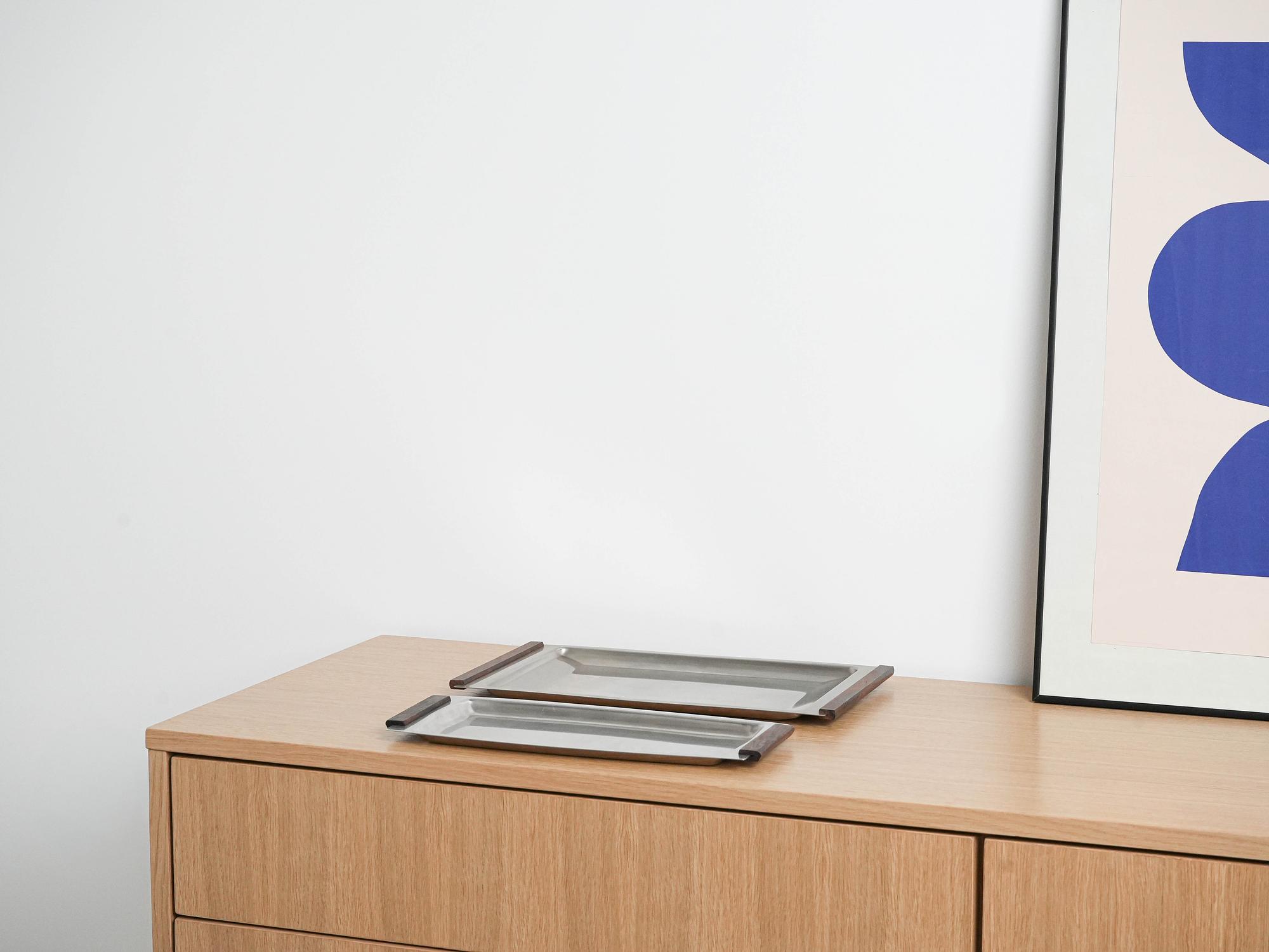 Edelstahtablett 1970er Jahre 6