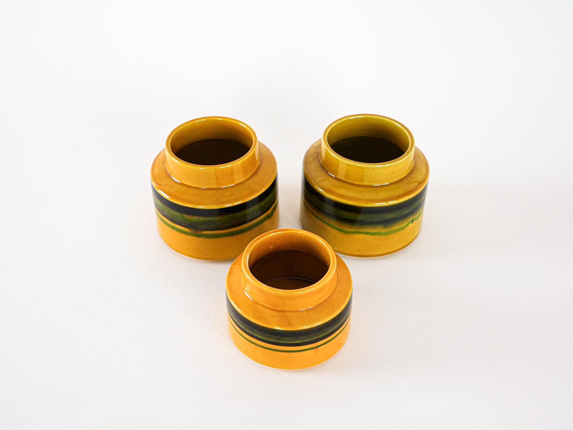 Keramikvasen Set 3-teilig Gelb 4